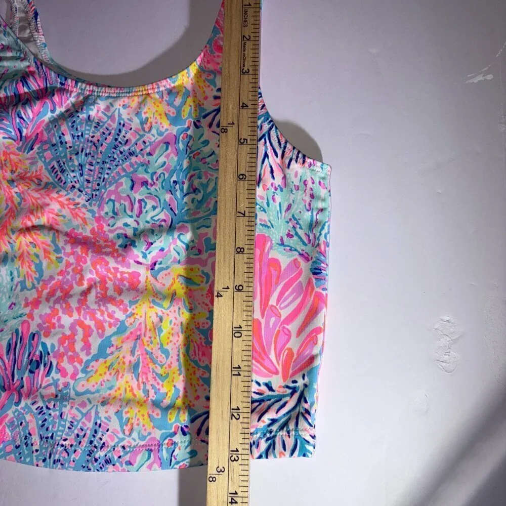 Lilly Pulitzer Girl's Haley Tankini Top UPF 50+ - Size 9 - Colorful, Coral